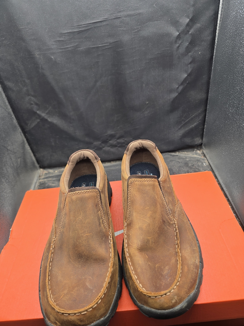 Skechers Brown Slip-On Leather Loafers